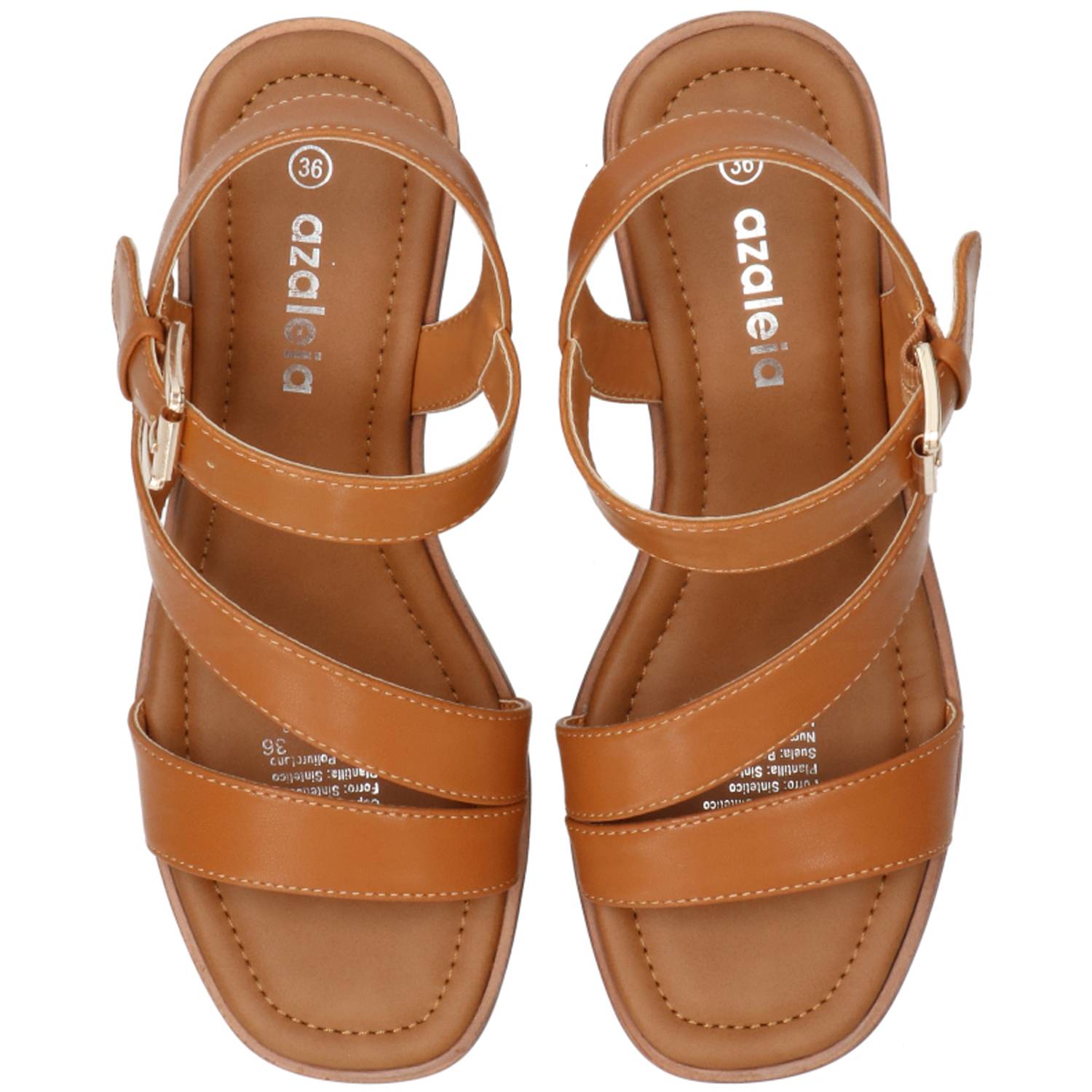 Sandalia Mujer Chloe Cognac Azaleia