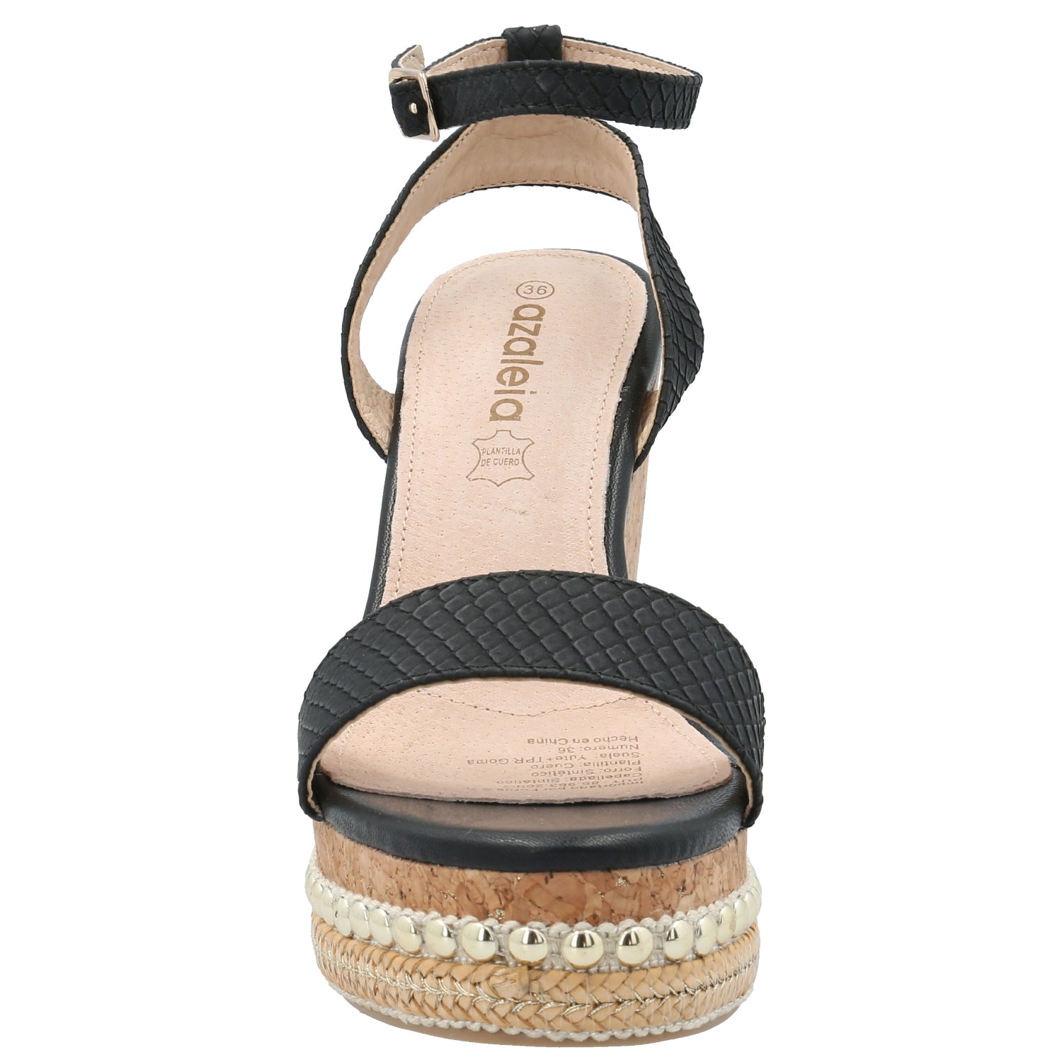 Sandalia Mujer Jack Negro Azaleia