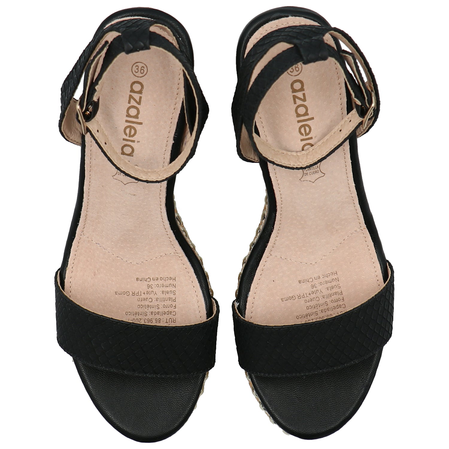 Sandalia Mujer Jack Negro Azaleia