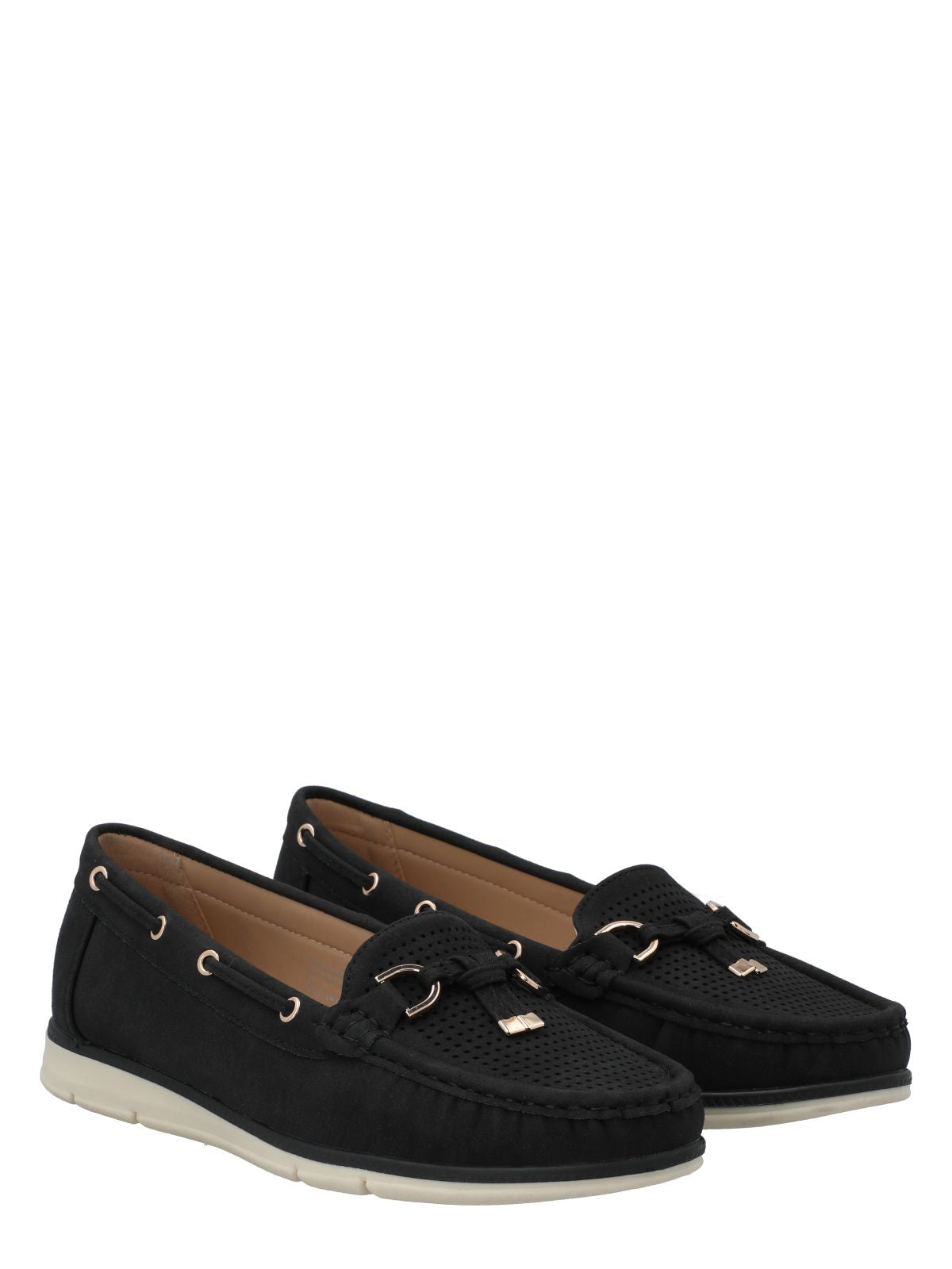 Mocasín Mujer Maranta Negro Azaleia