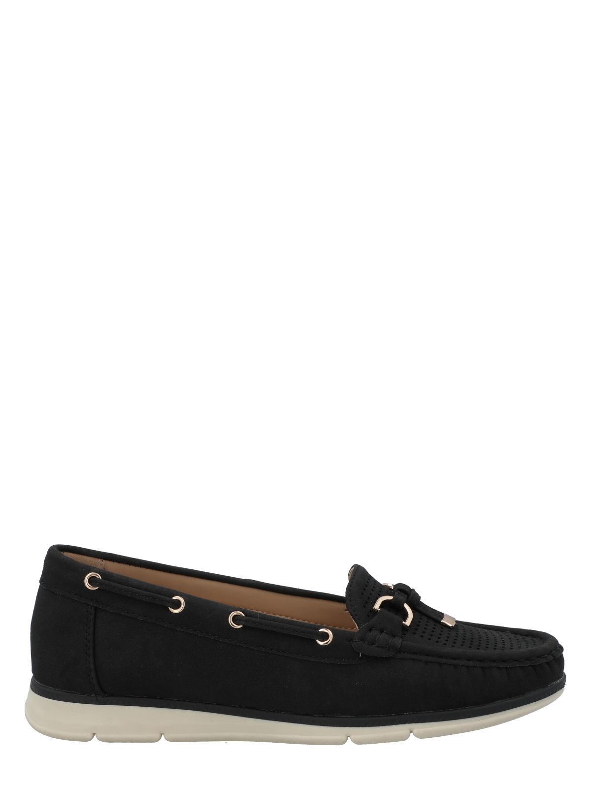 Mocasín Mujer Maranta Negro Azaleia