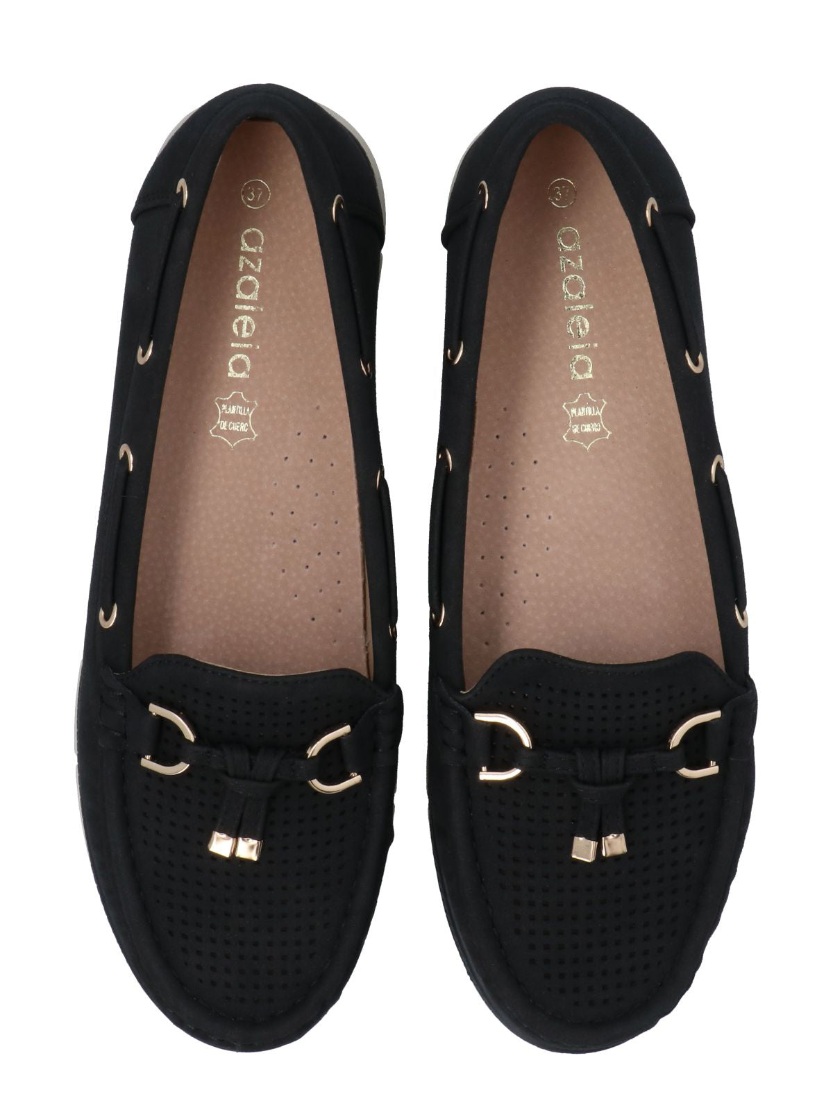 Mocasín Mujer Maranta Negro Azaleia