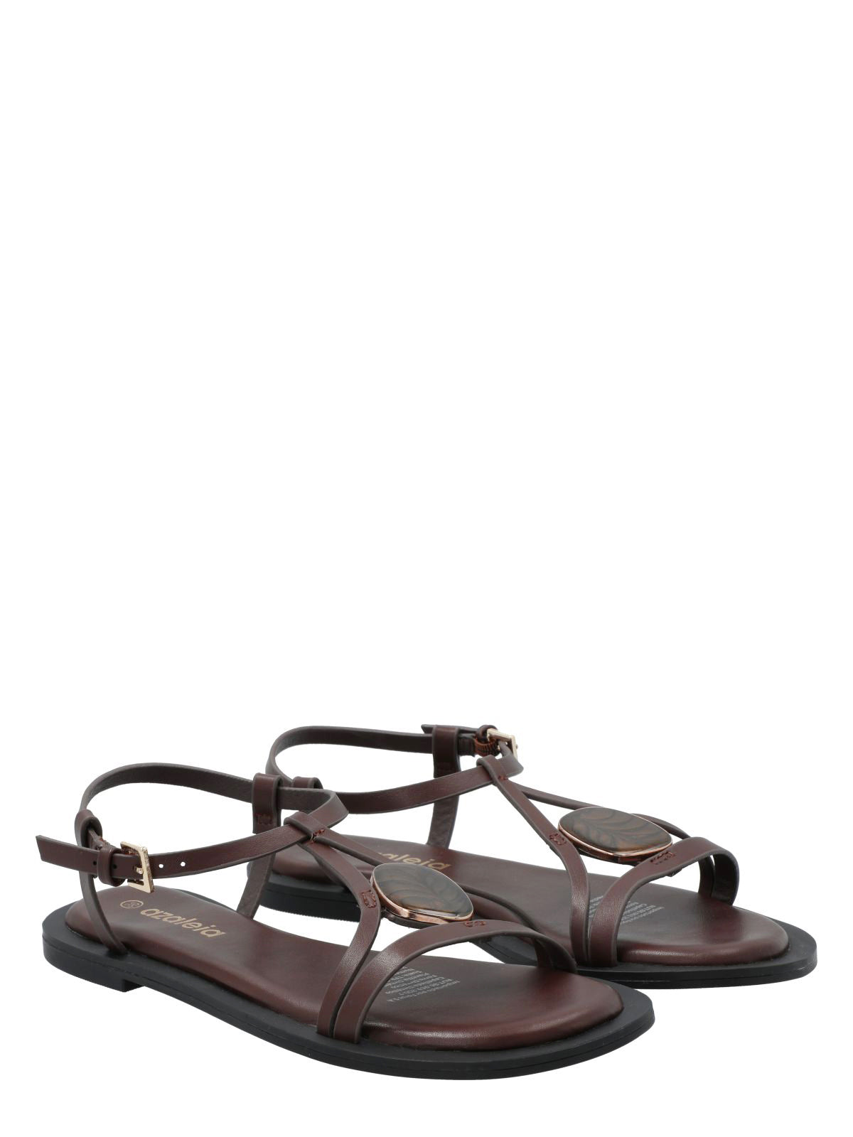 Sandalia Mujer Celeste Negro Azaleia