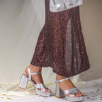 Sandalia Mujer Cristiana Plateado Azaleia