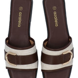 Sandalia Mujer Celine Café Azaleia