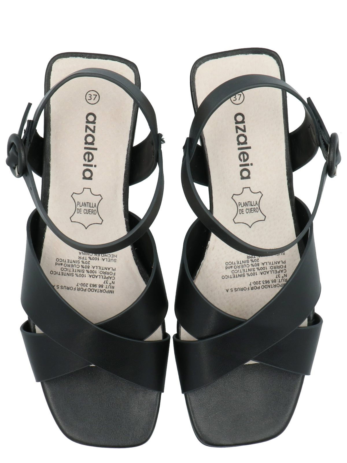 Sandalia Mujer Leandro Negro Azaleia