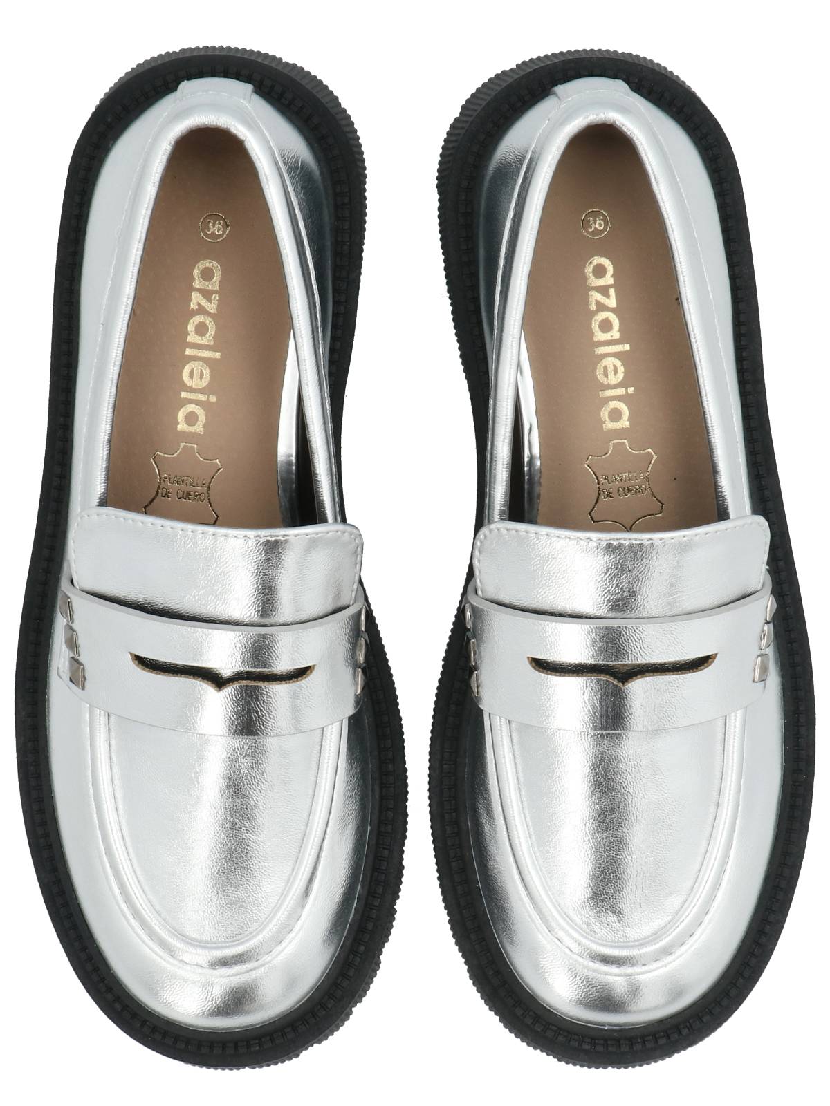 Mocasín Mujer West Plateado Azaleia