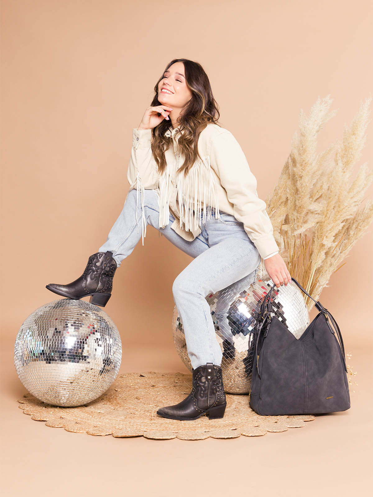 Botín Mujer Sete Negro Azaleia