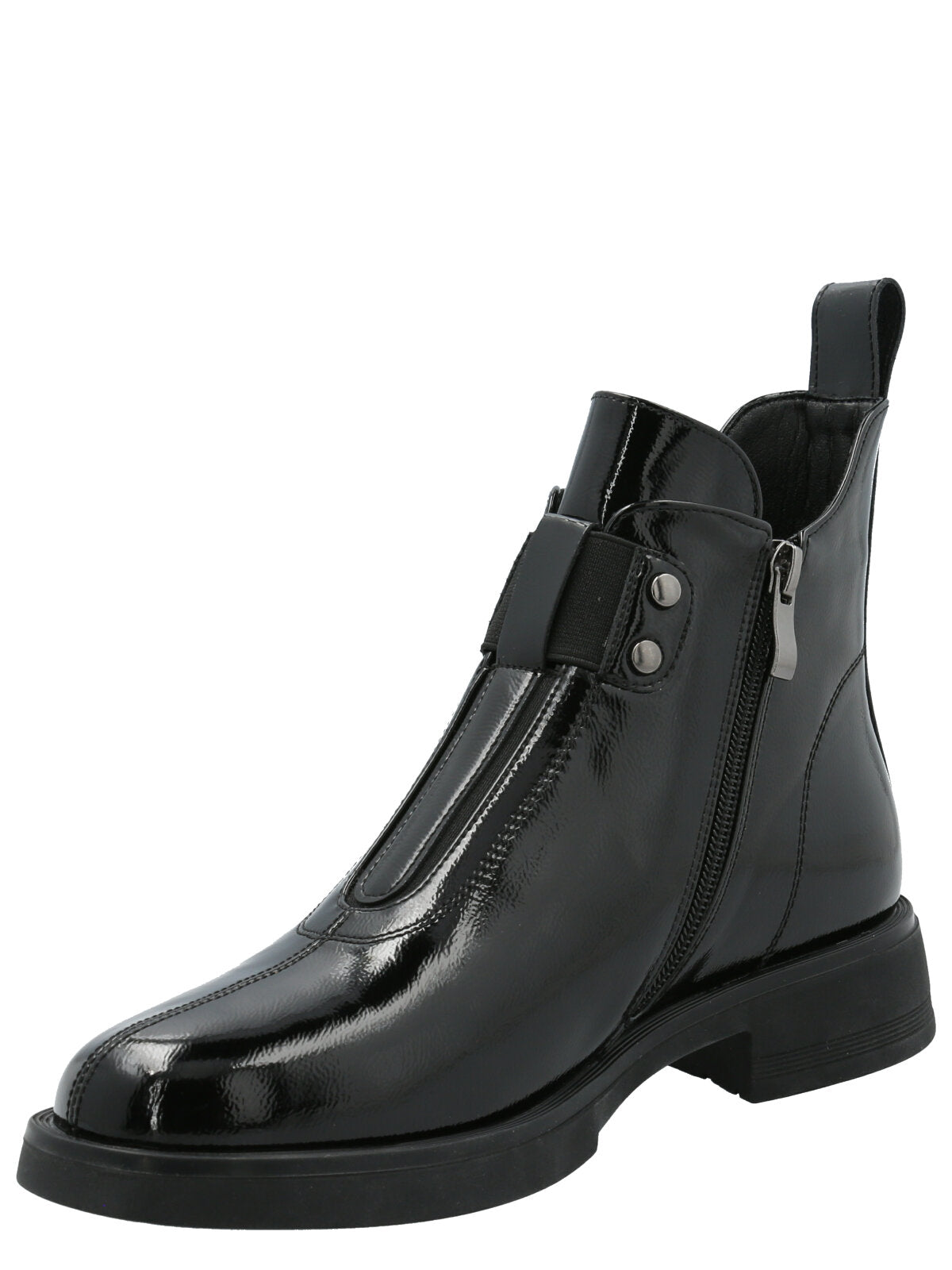 Botín Mujer Patent Negro Azaleia