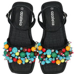 Sandalia Mujer Anneta Negro Azaleia