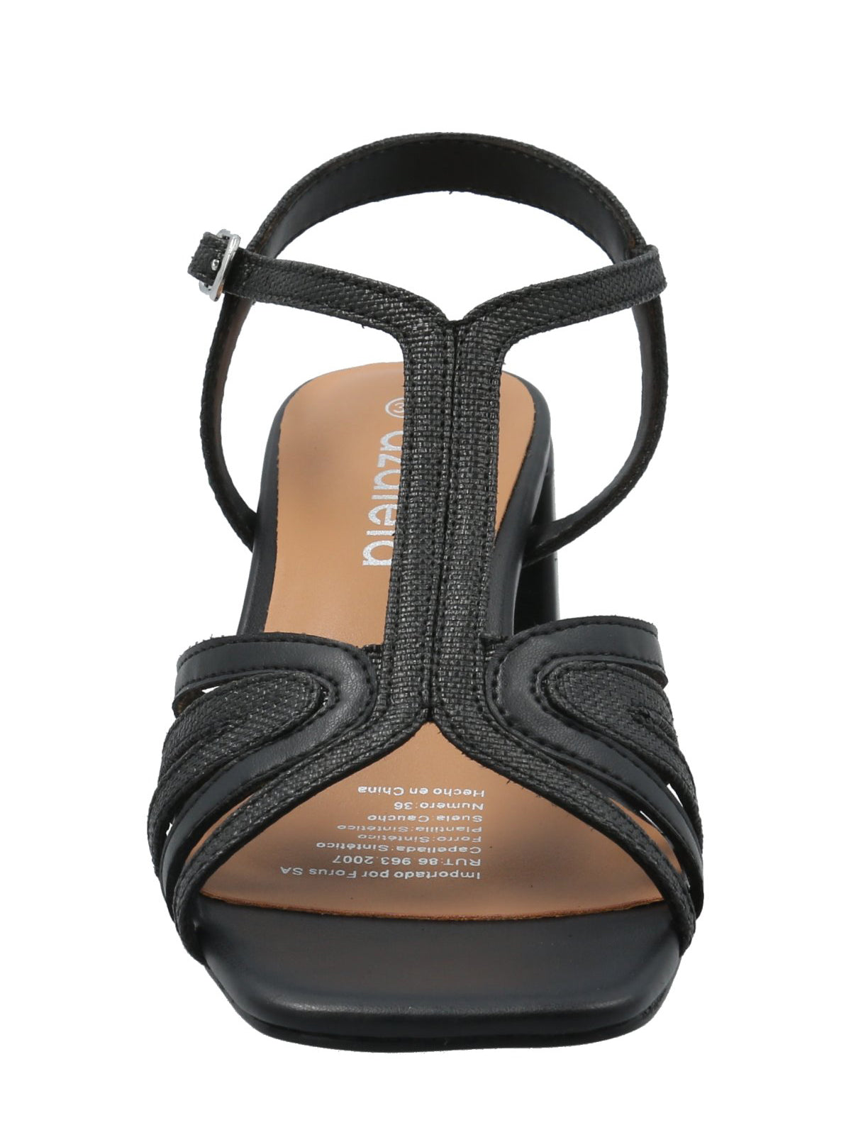 Sandalia Mujer Roma Negro Azaleia