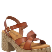 Sandalia Mujer Julia Cognac Azaleia