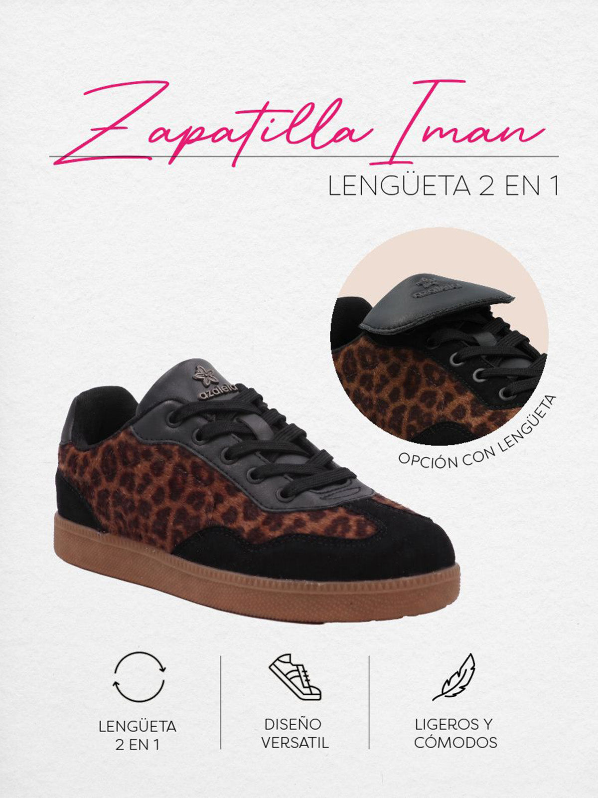 Zapatilla Mujer Iman Leopardo Azaleia