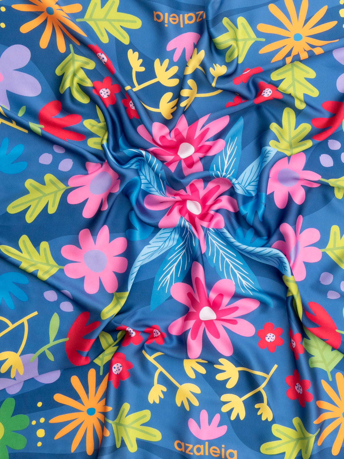 Pañuelo Flowers Scarf Azul Azaleia