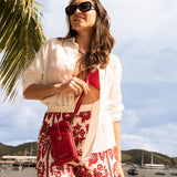Cartera Mujer Esther Cross Rojo Azaleia