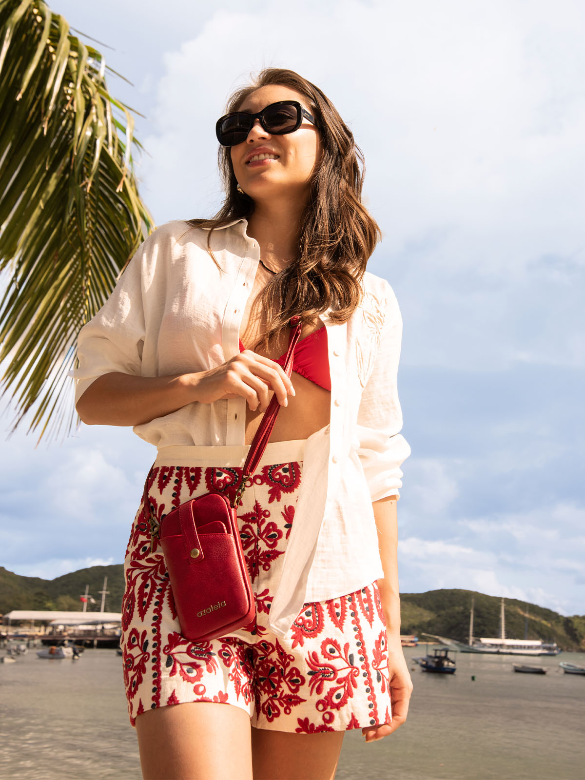 Cartera Mujer Esther Cross Rojo Azaleia