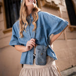 Cartera Mujer Esther Cross Azul Azaleia