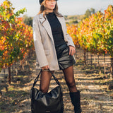 Cartera Mujer Sete Hobo Negro Azaleia