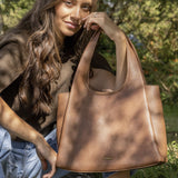 Cartera Mujer Julieta Hobo Café Azaleia
