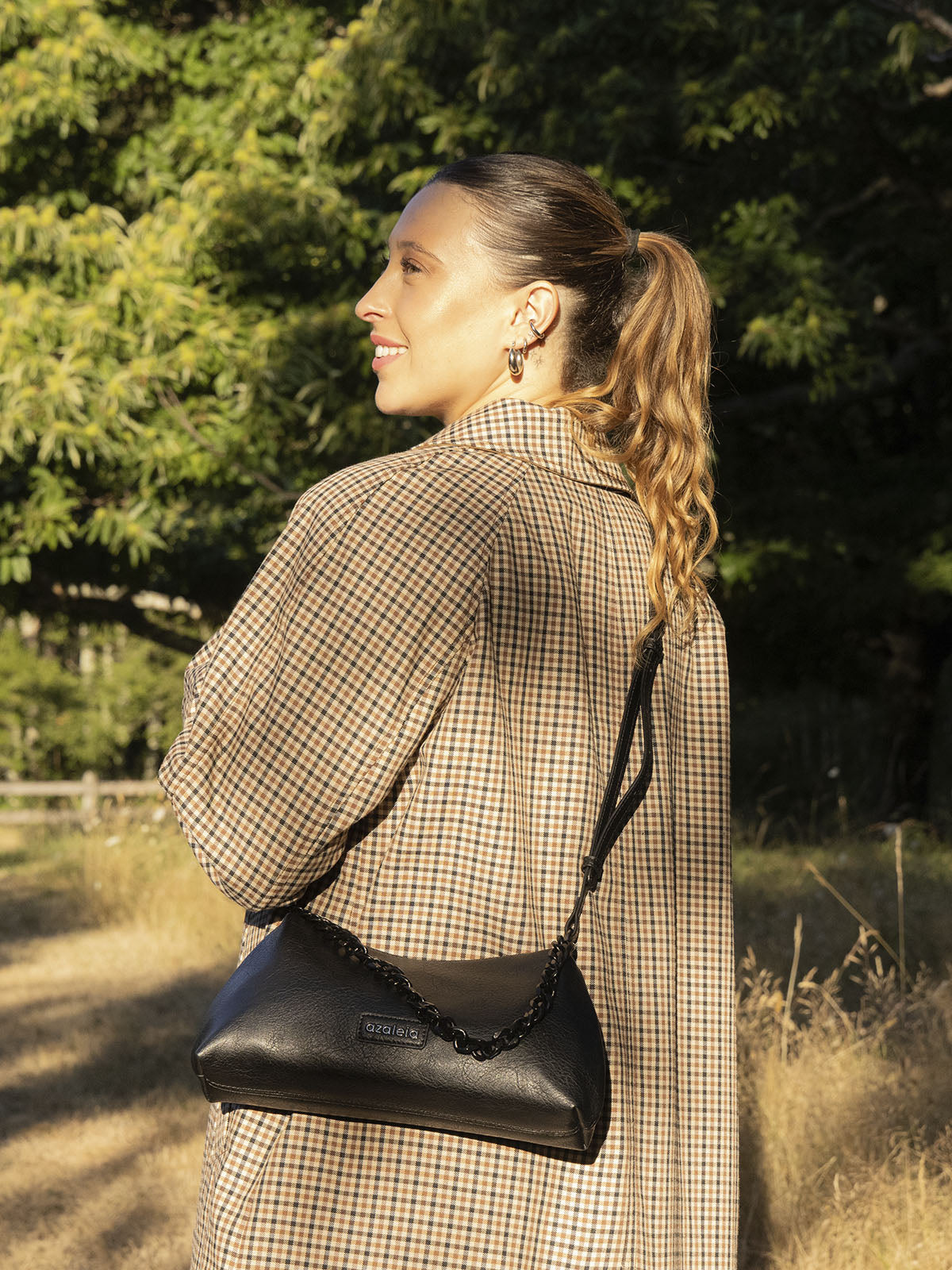 Cartera Mujer Emma Baguette Negro Azaleia