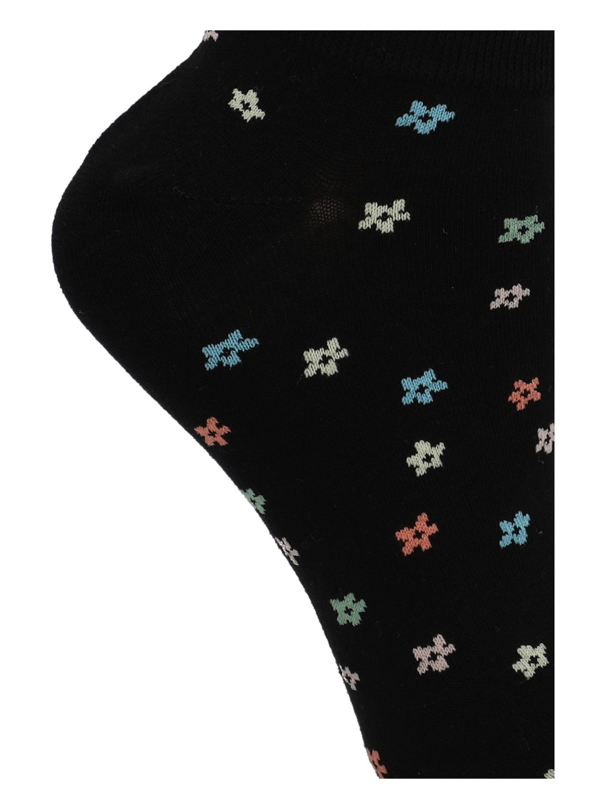 Calcetín Algodón Mujer Ped Flori Negro Azaleia