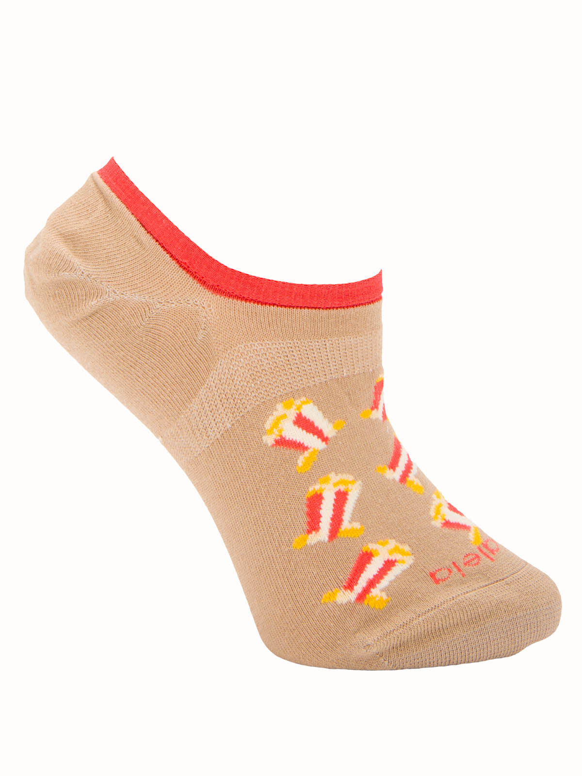 Calcetín Algodón Mujer Inv Popcorn Café Azaleia