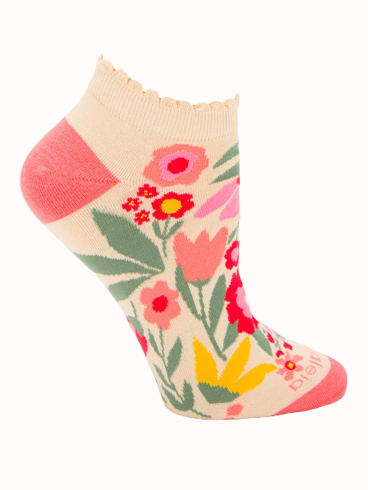 Calcetín Algodón Mujer Ped  Florita Beige/Crudo Azaleia