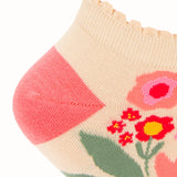 Calcetín Algodón Mujer Ped  Florita Beige/Crudo Azaleia