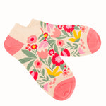 Calcetín Algodón Mujer Ped  Florita Beige/Crudo Azaleia