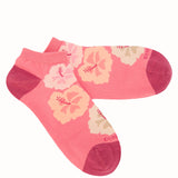 Calcetín Algodón Mujer Ped Hibisco Rosado Azaleia