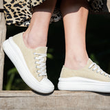 Zapatilla Mujer Lona Dorado Azaleia