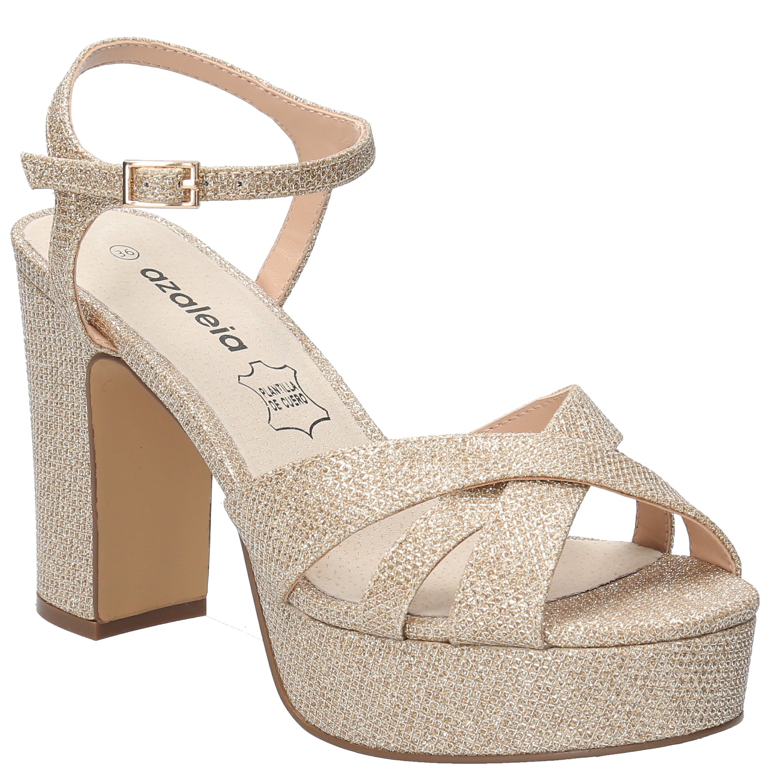 Sandalia Mujer Odelia Dorado Azaleia