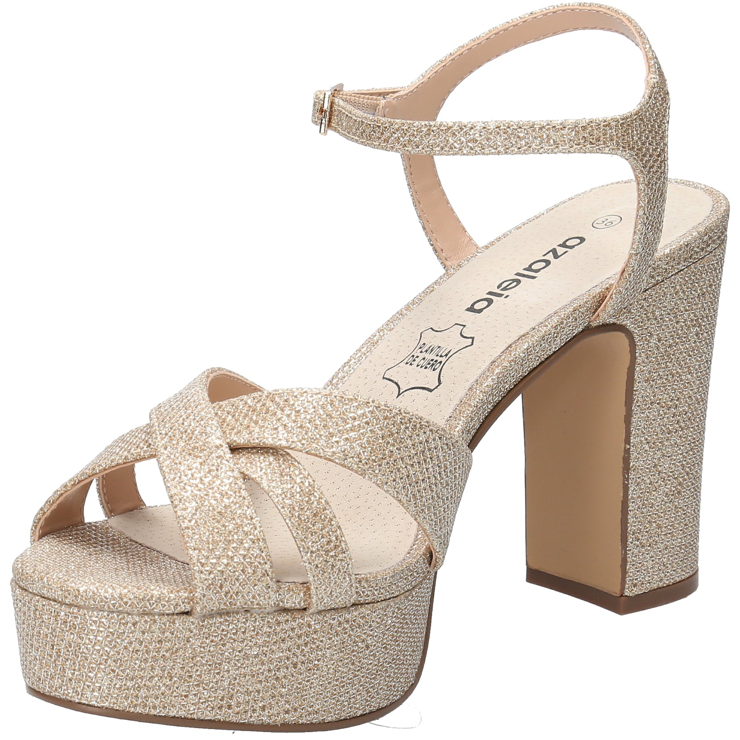 Sandalia Mujer Odelia Dorado Azaleia