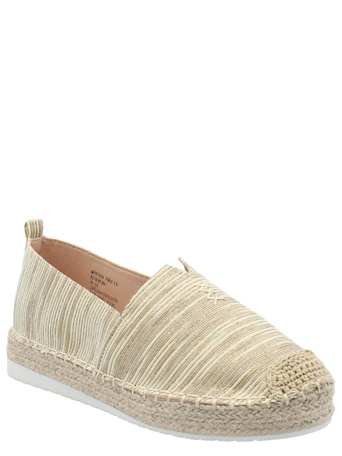 Alpargata Mujer Alessio Beige Listado Azaleia