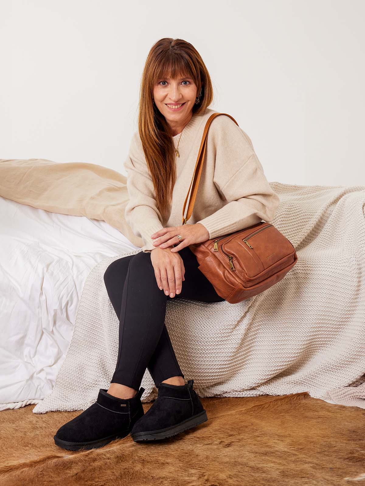 Pantufla Mujer Coventry Negro Azaleia