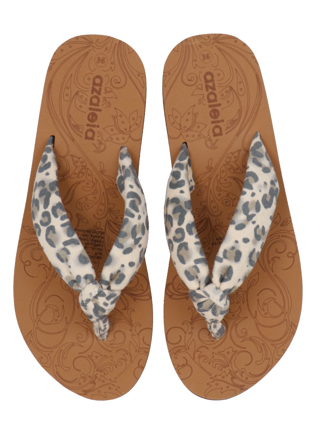 Hawaiana Mujer Zinaria Beige Leopardo Azaleia
