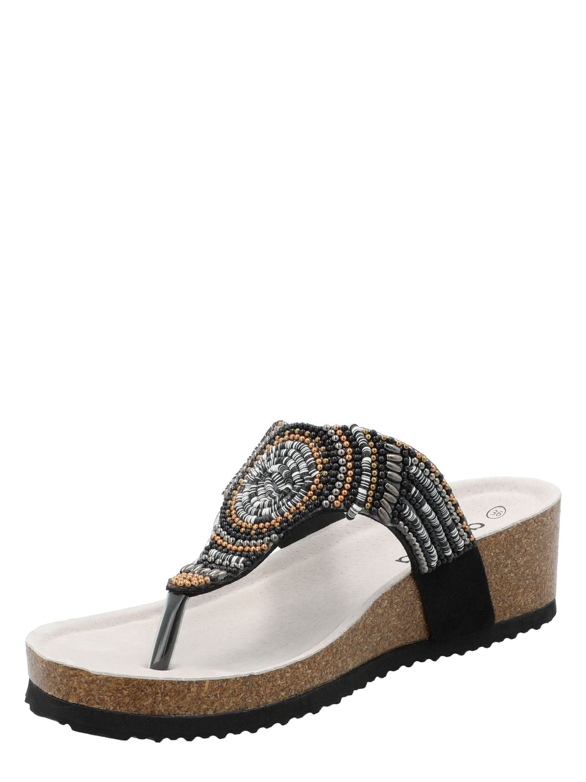 Sandalia Mujer Paloma Negro Azaleia