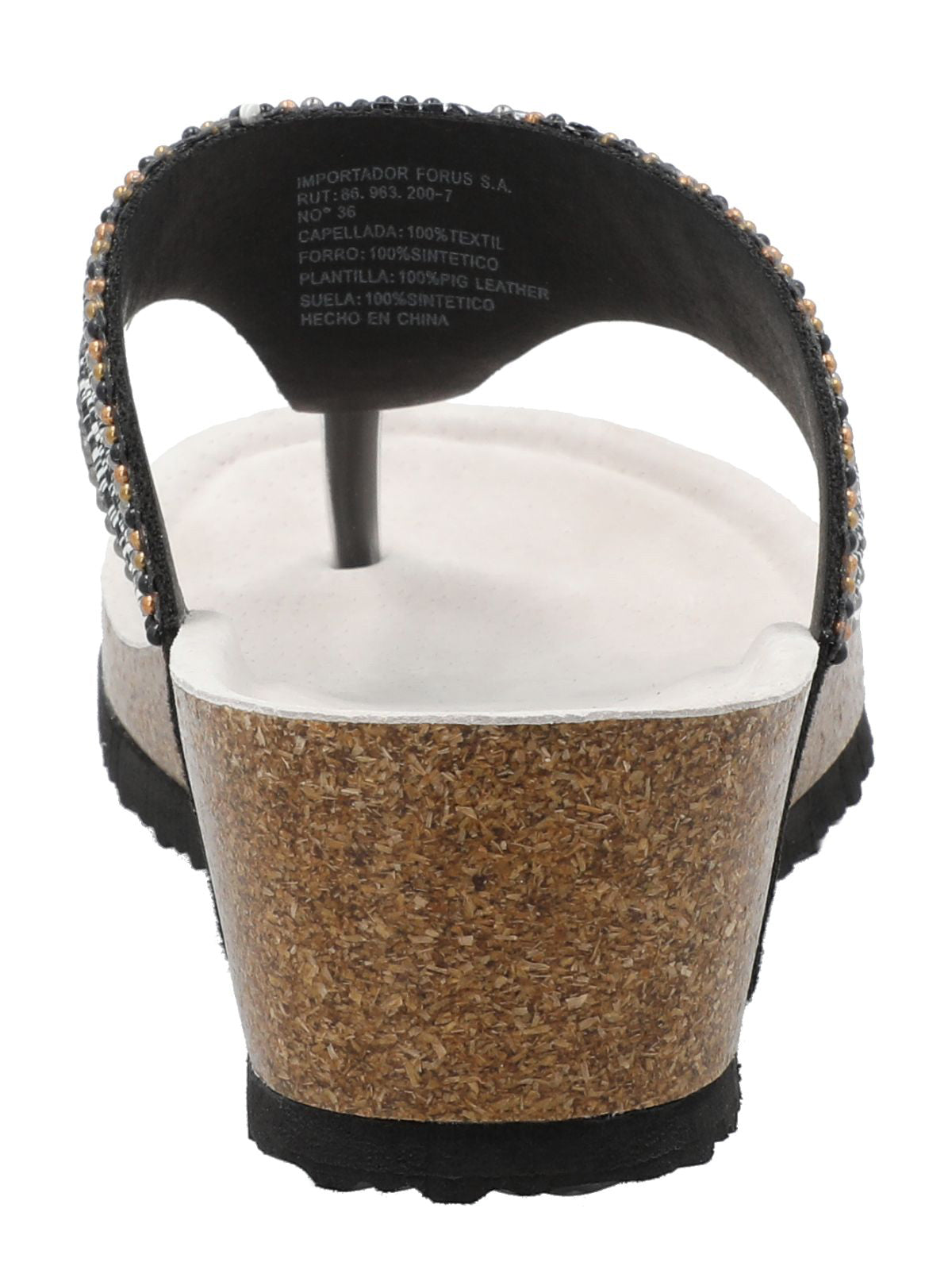 Sandalia Mujer Paloma Negro Azaleia