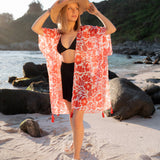 Salida De Baño Mujer Az Pareo Roses Rojo Azaleia