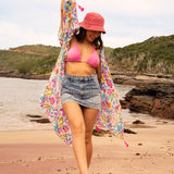 Salida De Baño Mujer Az Pareo Flores Multicolor Azaleia