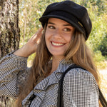 Boina Textil Mujer Cavalier Beret Negro Azaleia
