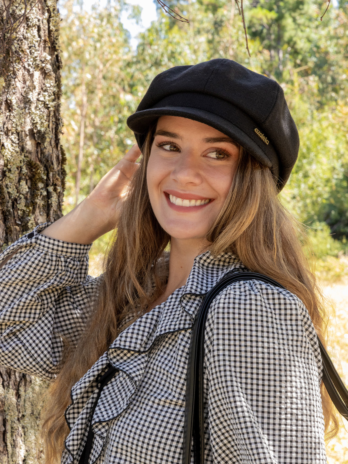Boina Textil Mujer Cavalier Beret Negro Azaleia